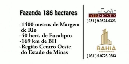 Fazenda a venda na região Centro Oeste de Minas Gerais