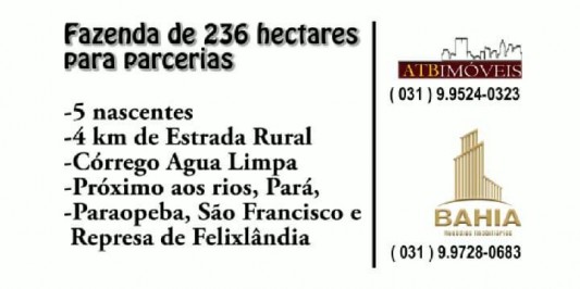 Fazenda para venda na região de Felixlândia 