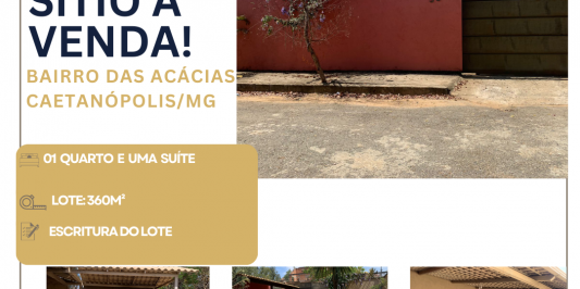 SÍTIO A VENDA EM CAETANÓPOLIS-MG