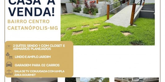 CASA À VENDA EM CAETANÓPOLIS/MG